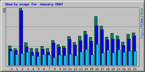 Hourly usage for January 2007